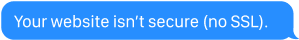 Your website isn't secure (no SSL).