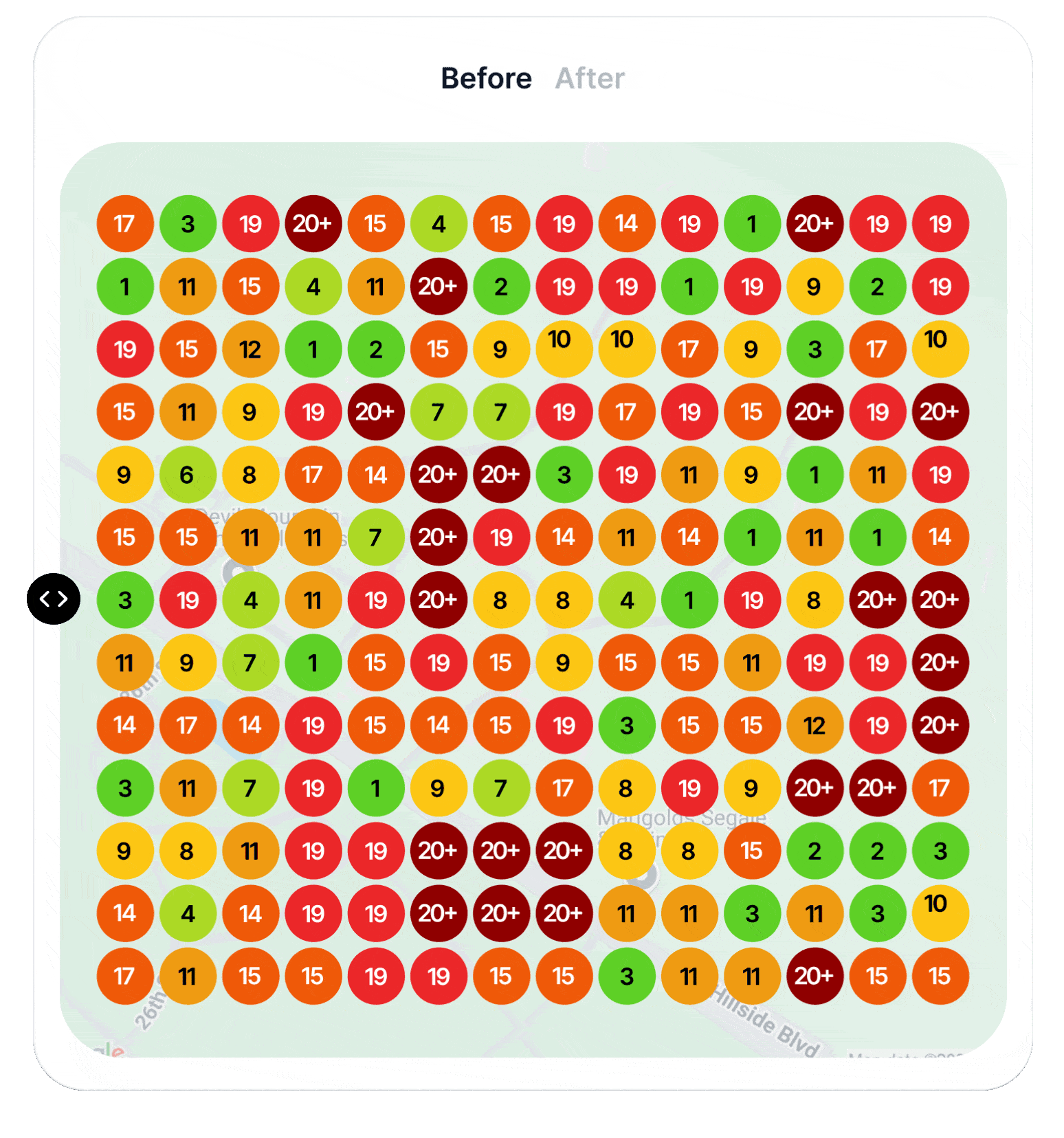 Oak Dermatology heatmap