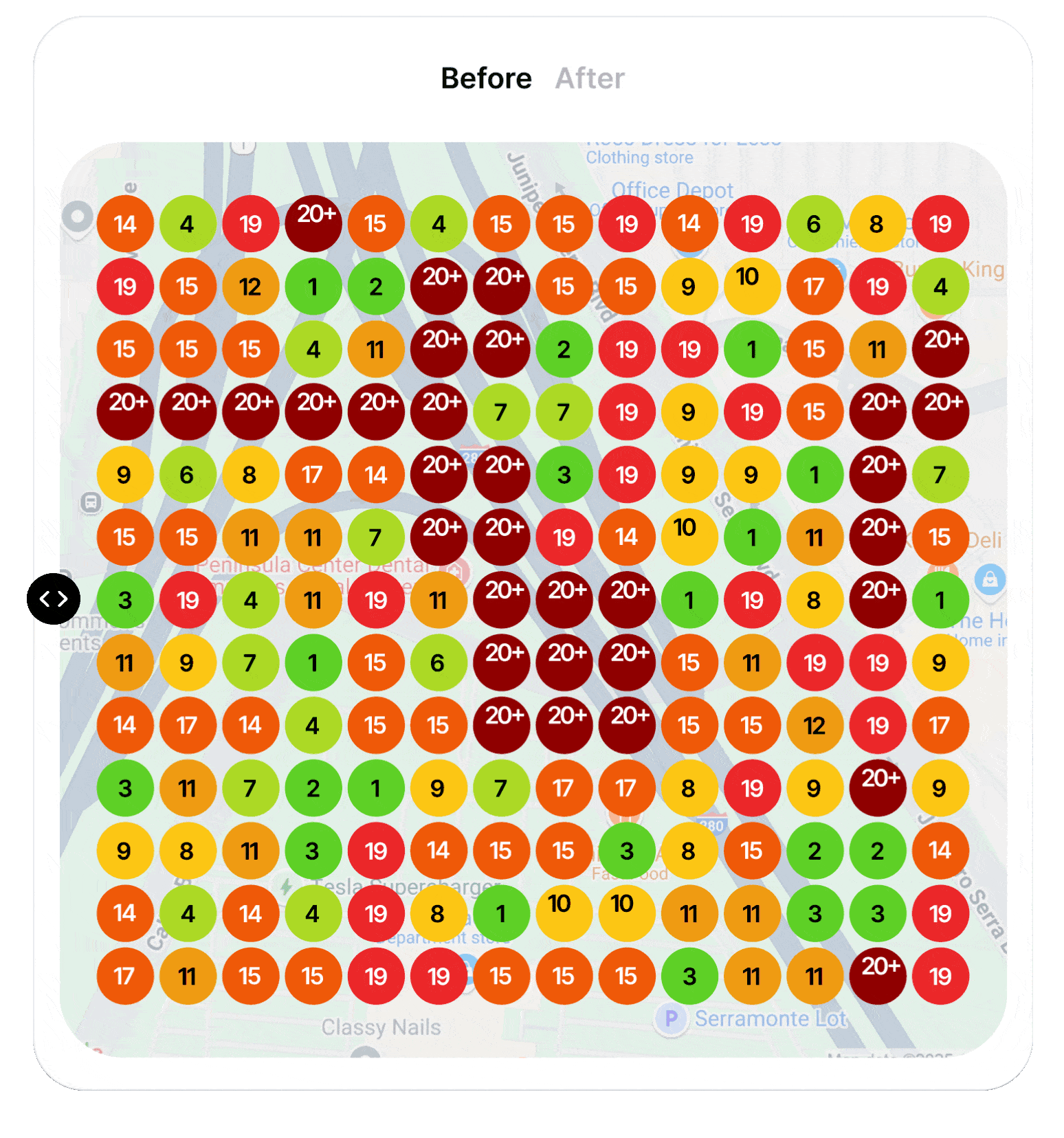 On Deck delivery heatmap